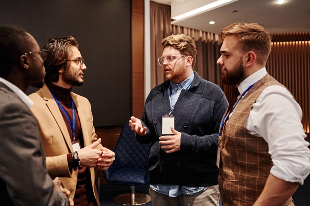 Men during a networking event